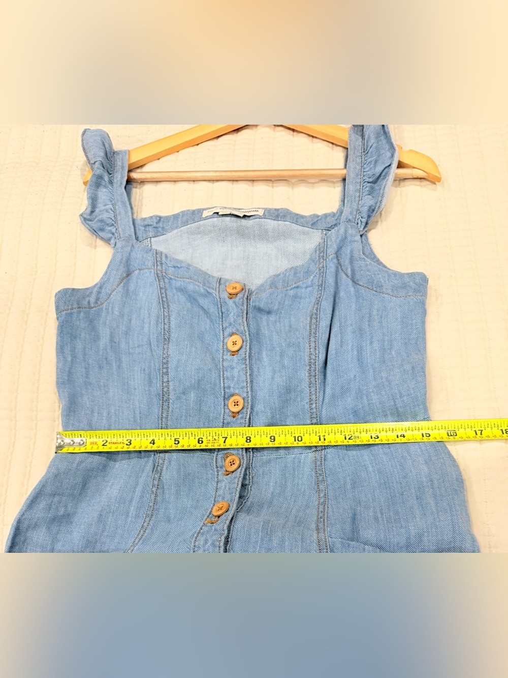 Pilcro Light Blue Denim Button-Front Midi Dress - Picture 6 of 9